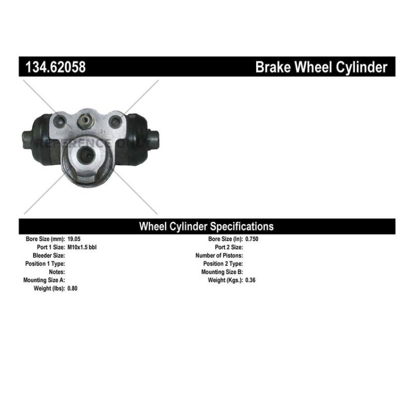 CENTRIC PARTS 134.62058 Centric Premium Wheel Cylinder