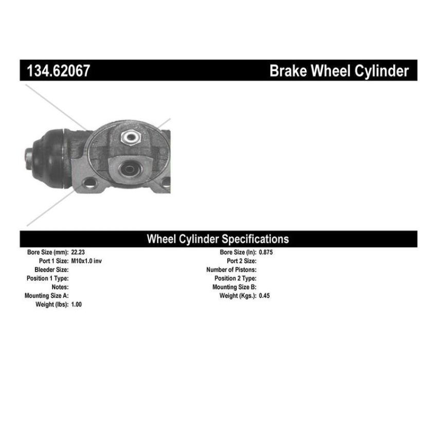 CENTRIC PARTS 134.62067 Centric Premium Wheel Cylinder
