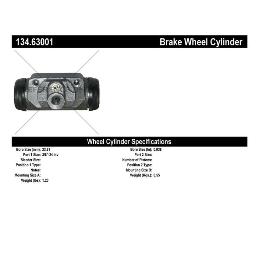 CENTRIC PARTS 134.63001 Centric Premium Wheel Cylinder