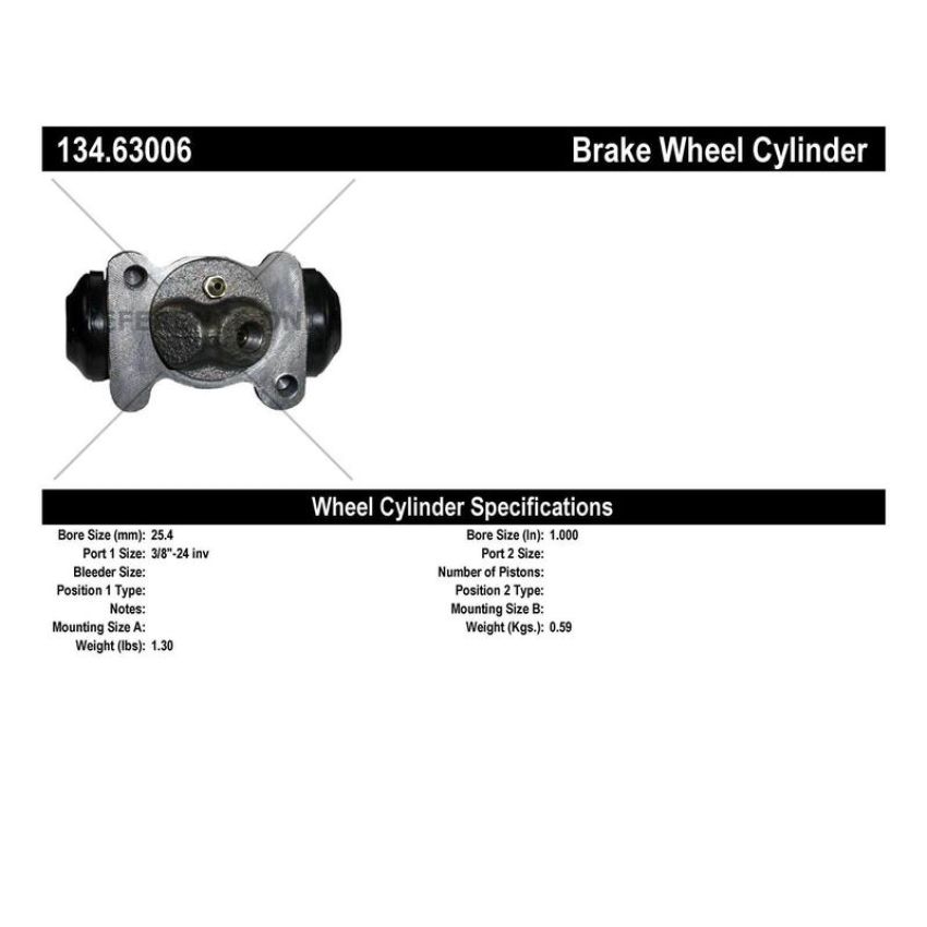 CENTRIC PARTS 134.63006 Centric Premium Wheel Cylinder