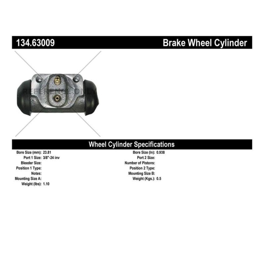 CENTRIC PARTS 134.63009 Centric Premium Wheel Cylinder