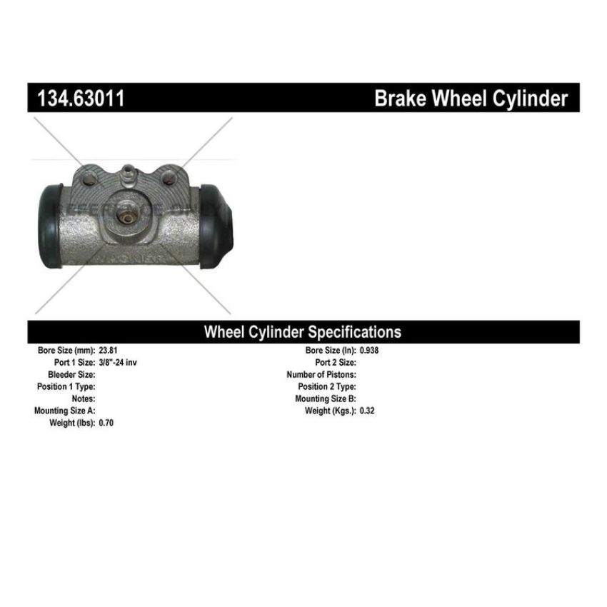 CENTRIC PARTS 134.63011 Centric Premium Wheel Cylinder
