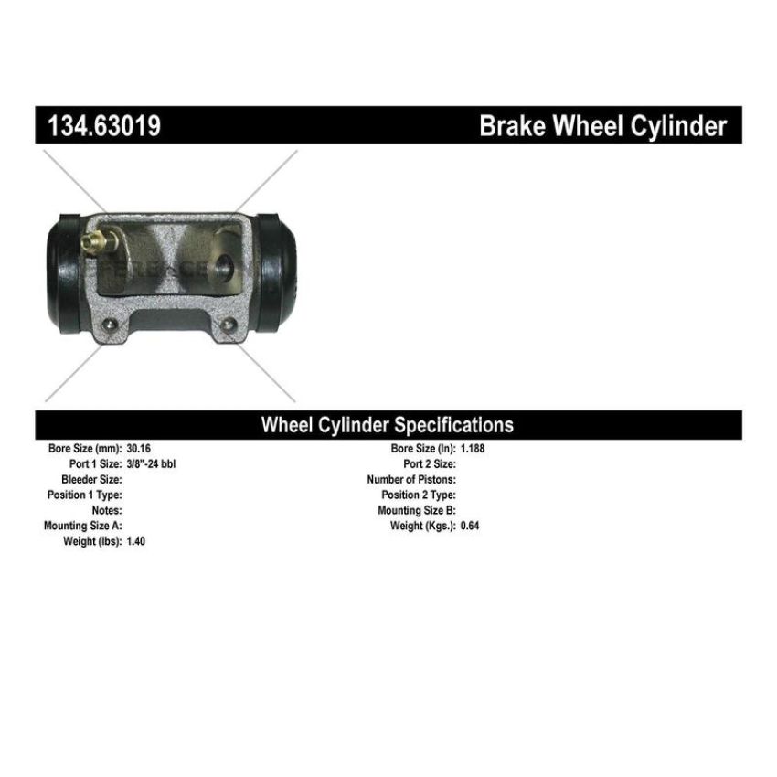 CENTRIC PARTS 134.63019 Centric Premium Wheel Cylinder