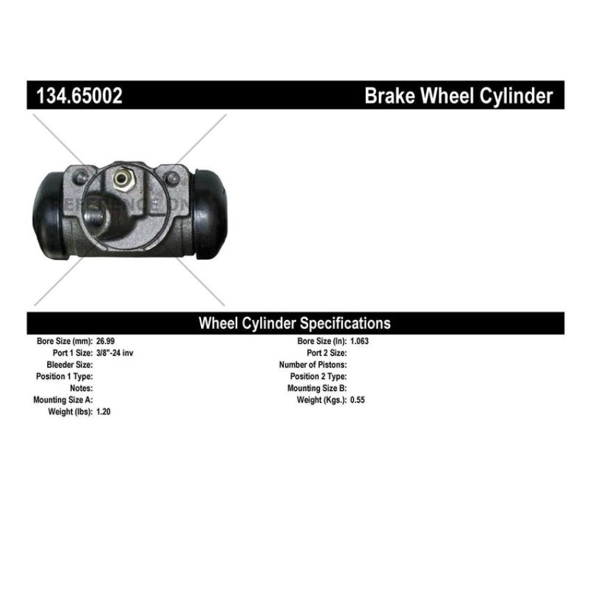 CENTRIC PARTS 134.65002 Centric Premium Wheel Cylinder