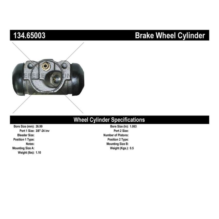 CENTRIC PARTS 134.65003 Centric Premium Wheel Cylinder