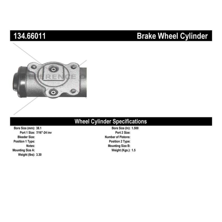 CENTRIC PARTS 134.66011 Centric Premium Wheel Cylinder