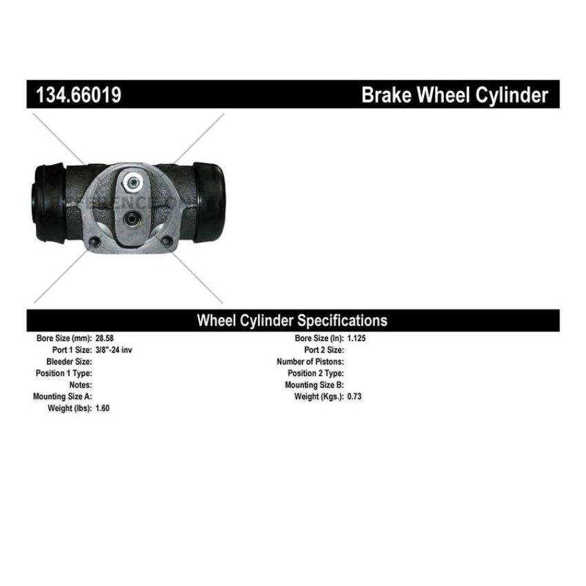 CENTRIC PARTS 134.66019 Centric Premium Wheel Cylinder