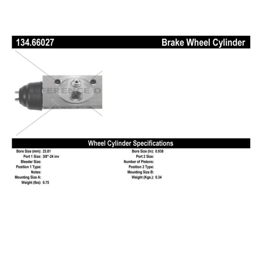 CENTRIC PARTS 134.66027 Centric Premium Wheel Cylinder