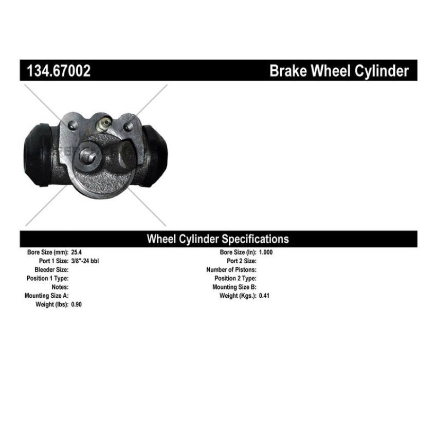 CENTRIC PARTS 134.67002 Centric Premium Wheel Cylinder