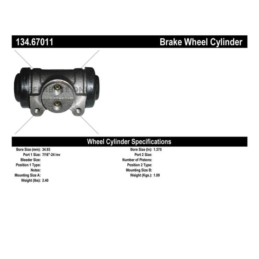 CENTRIC PARTS 134.67011 Centric Premium Wheel Cylinder