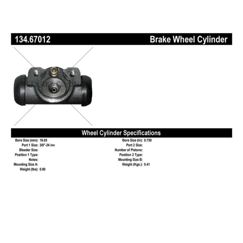 CENTRIC PARTS 134.67012 Centric Premium Wheel Cylinder