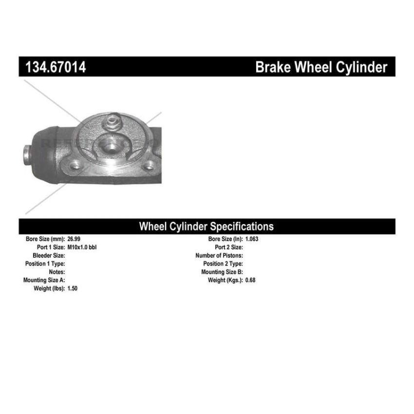 CENTRIC PARTS 134.67014 Centric Premium Wheel Cylinder