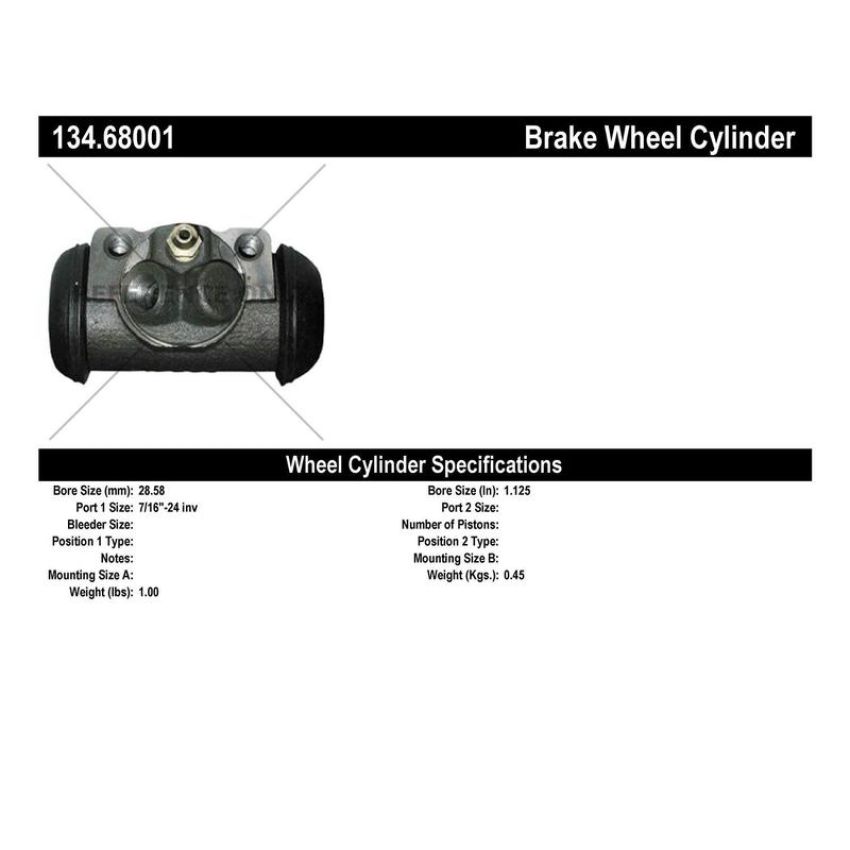 CENTRIC PARTS 134.68001 Centric Premium Wheel Cylinder
