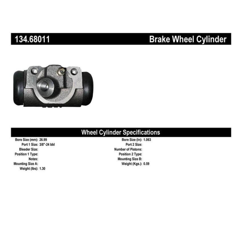 CENTRIC PARTS 134.68011 Centric Premium Wheel Cylinder