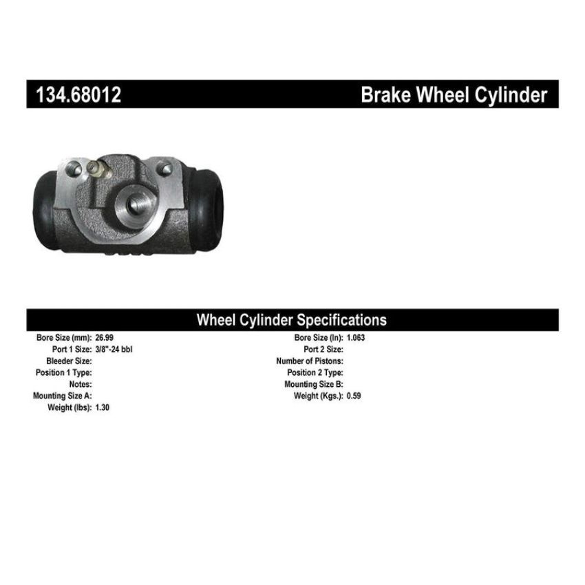 CENTRIC PARTS 134.68012 Centric Premium Wheel Cylinder