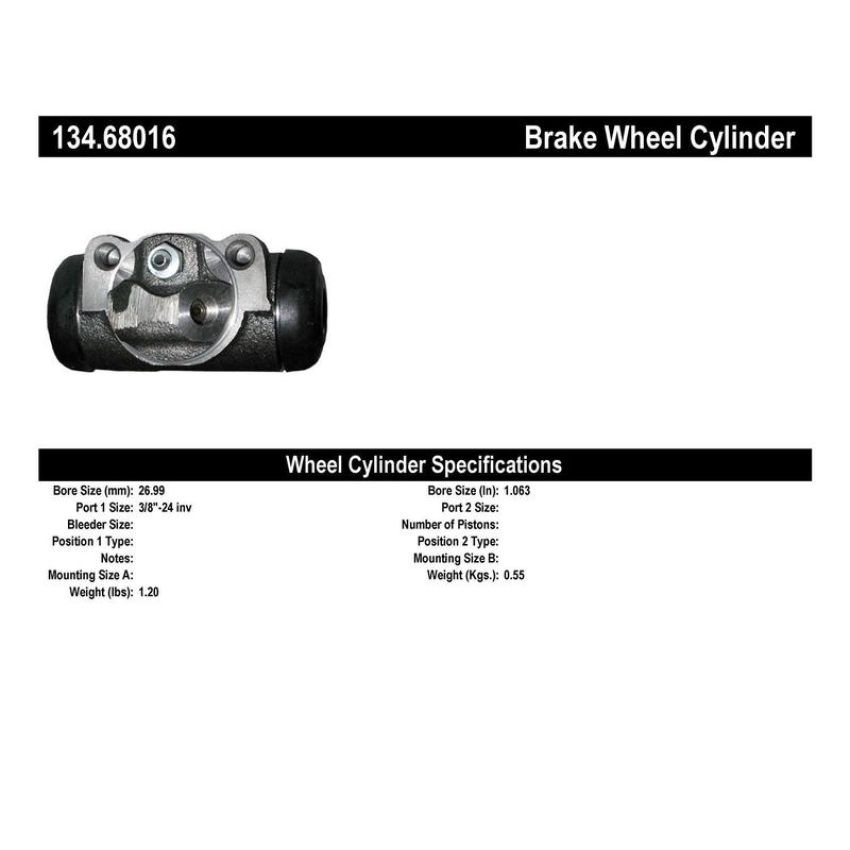 CENTRIC PARTS 134.68016 Centric Premium Wheel Cylinder