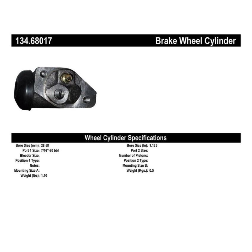CENTRIC PARTS 134.68017 Centric Premium Wheel Cylinder