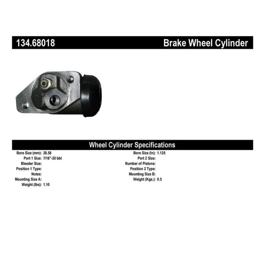 CENTRIC PARTS 134.68018 Centric Premium Wheel Cylinder