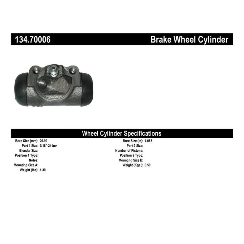 CENTRIC PARTS 134.70006 Centric Premium Wheel Cylinder