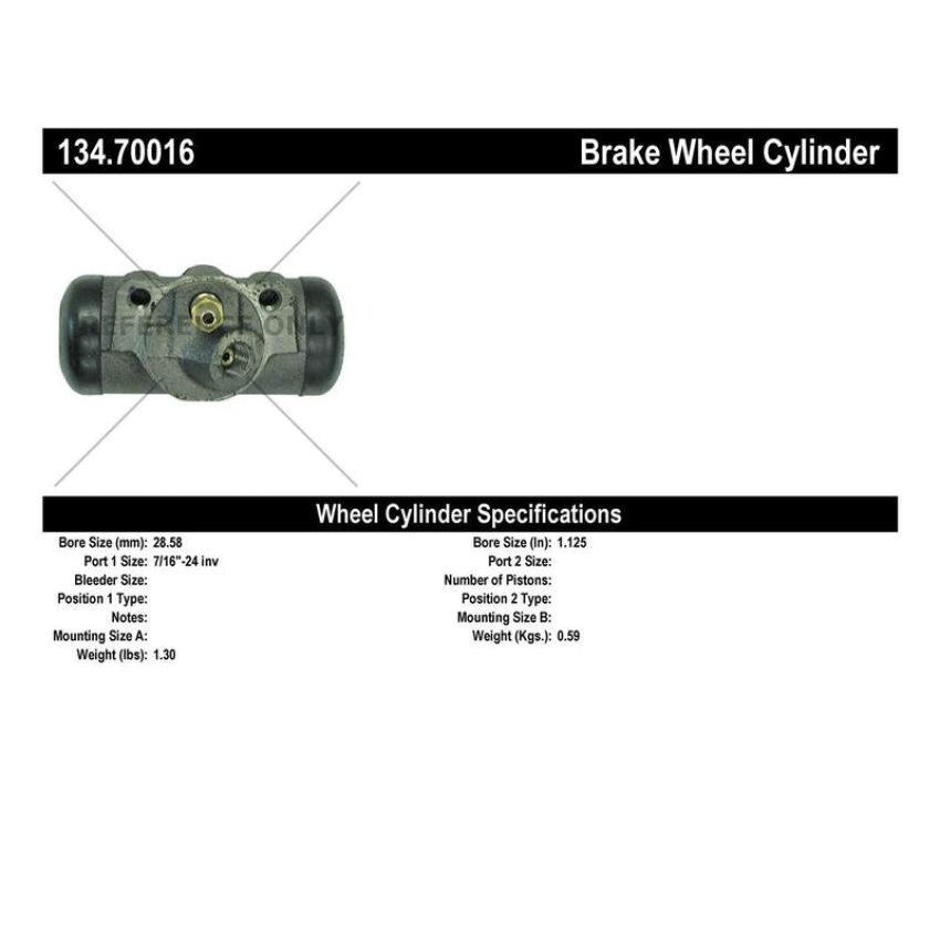 CENTRIC PARTS 134.70016 Centric Premium Wheel Cylinder