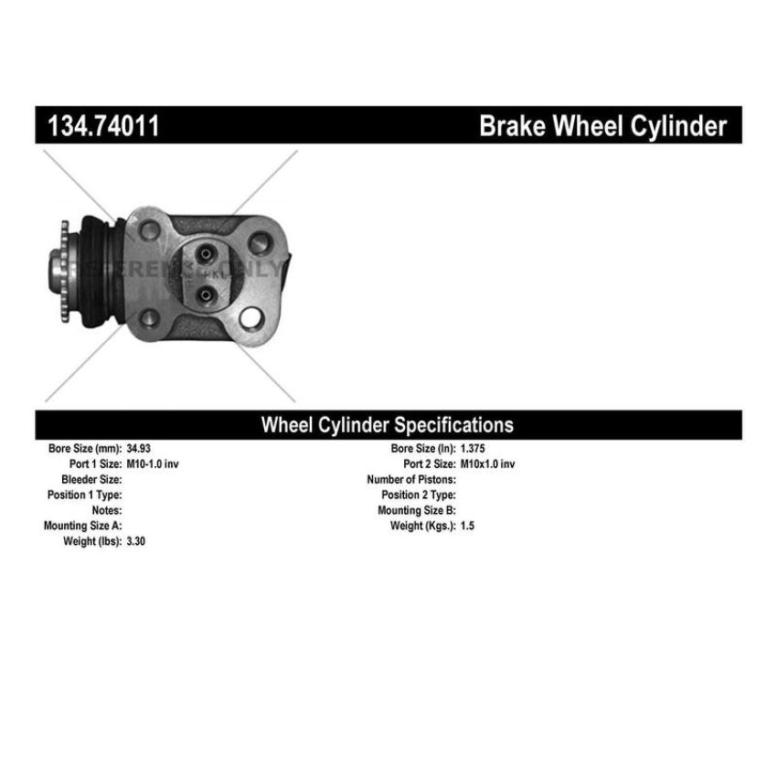 CENTRIC PARTS 134.74011 Centric Premium Wheel Cylinder