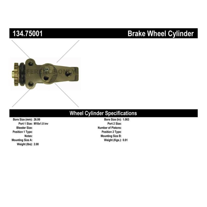 CENTRIC PARTS 134.75001 Centric Premium Wheel Cylinder