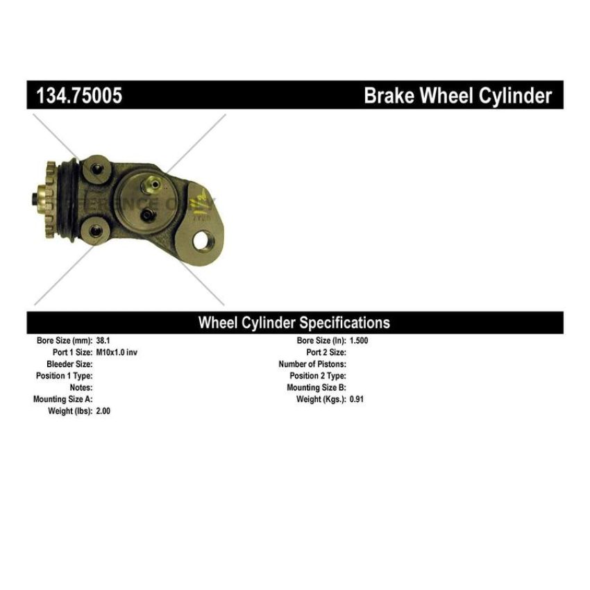 CENTRIC PARTS 134.75005 Centric Premium Wheel Cylinder