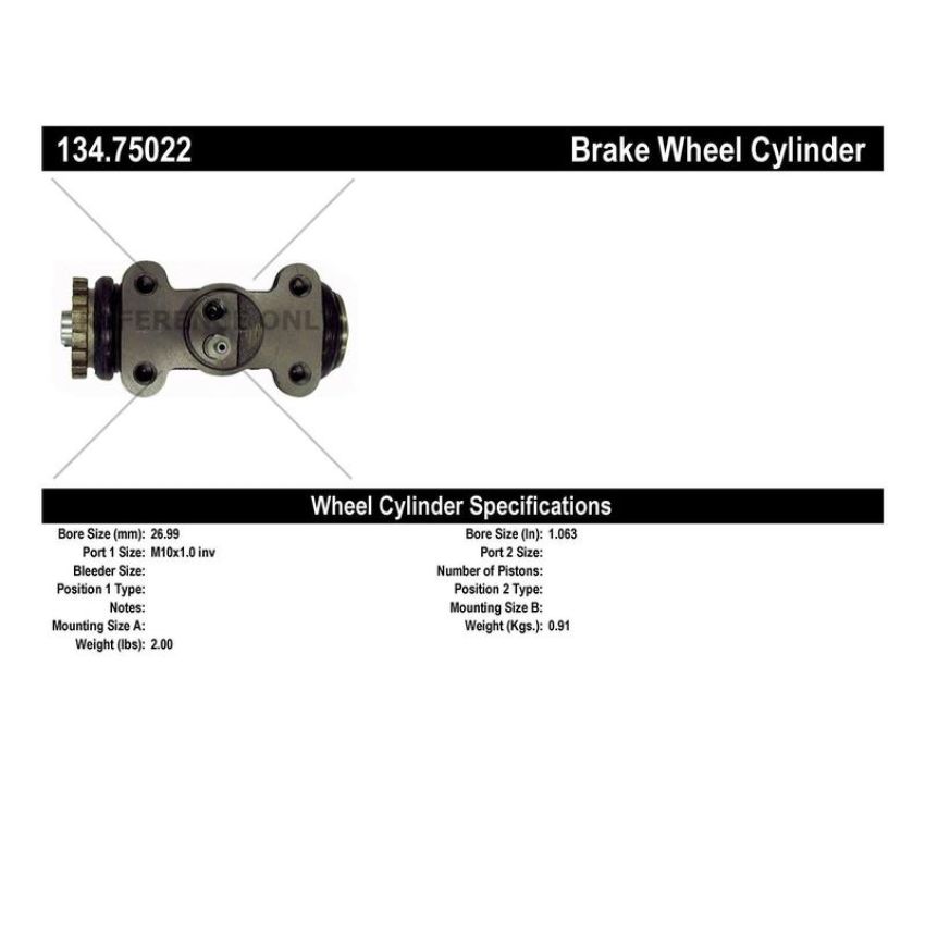 CENTRIC PARTS 134.75022 Centric Premium Wheel Cylinder