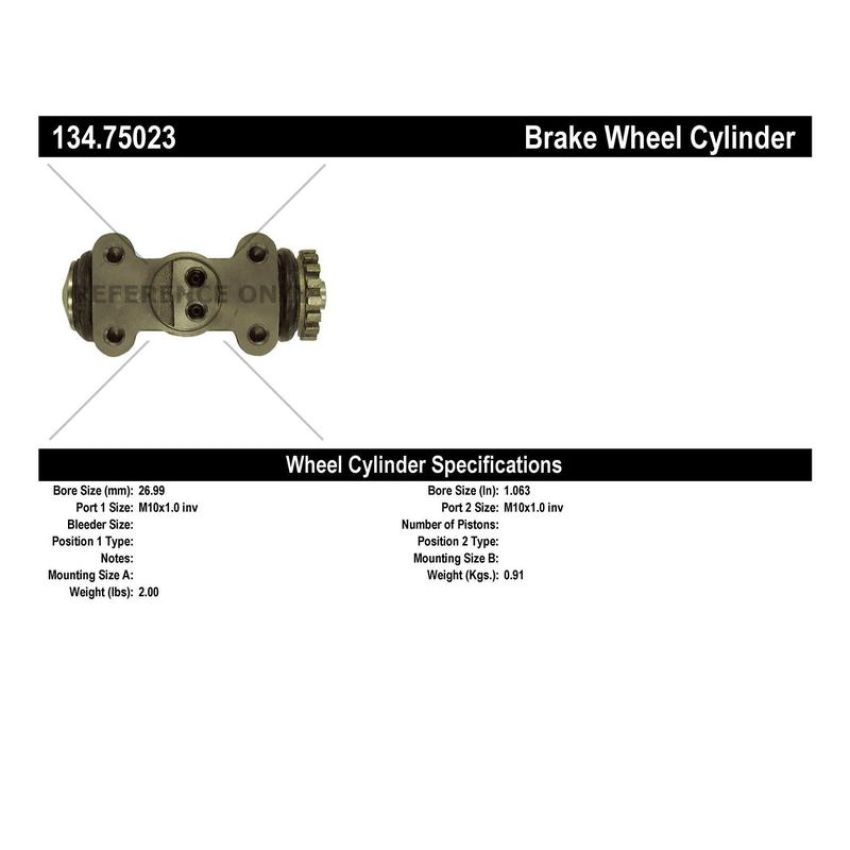 CENTRIC PARTS 134.75023 Centric Premium Wheel Cylinder
