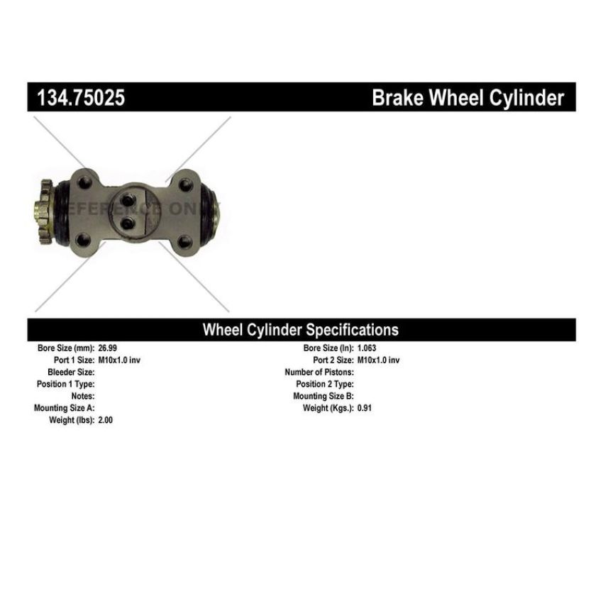 CENTRIC PARTS 134.75025 Centric Premium Wheel Cylinder