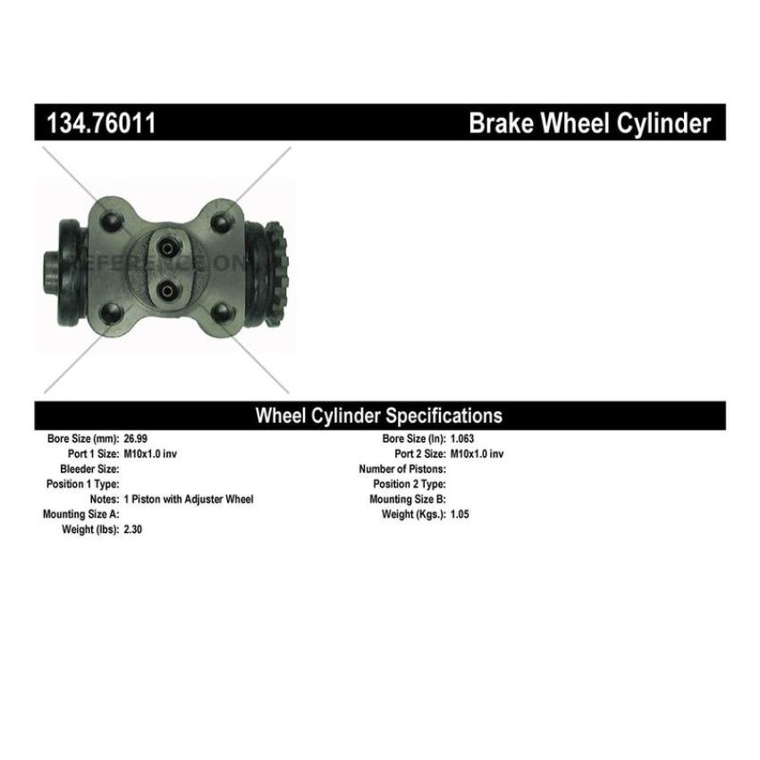 CENTRIC PARTS 134.76011 Centric Premium Wheel Cylinder