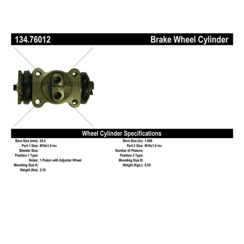 CENTRIC PARTS 134.76012 Centric Premium Wheel Cylinder