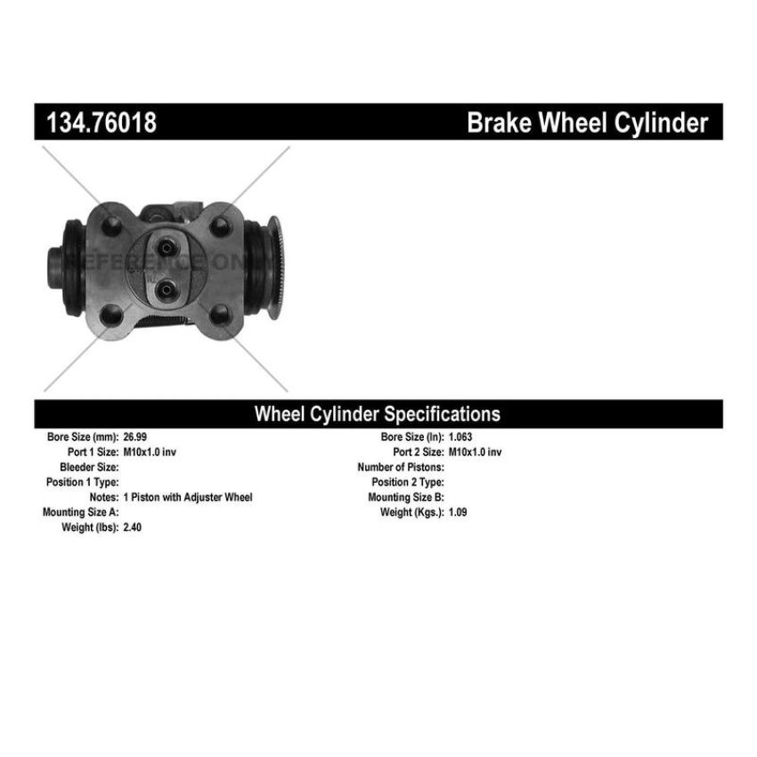 CENTRIC PARTS 134.76018 Centric Premium Wheel Cylinder