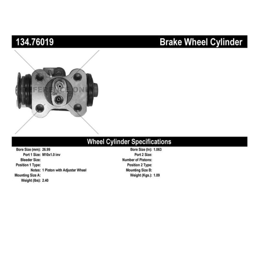 CENTRIC PARTS 134.76019 Centric Premium Wheel Cylinder