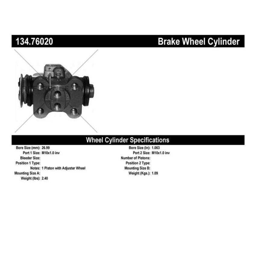CENTRIC PARTS 134.76020 Centric Premium Wheel Cylinder