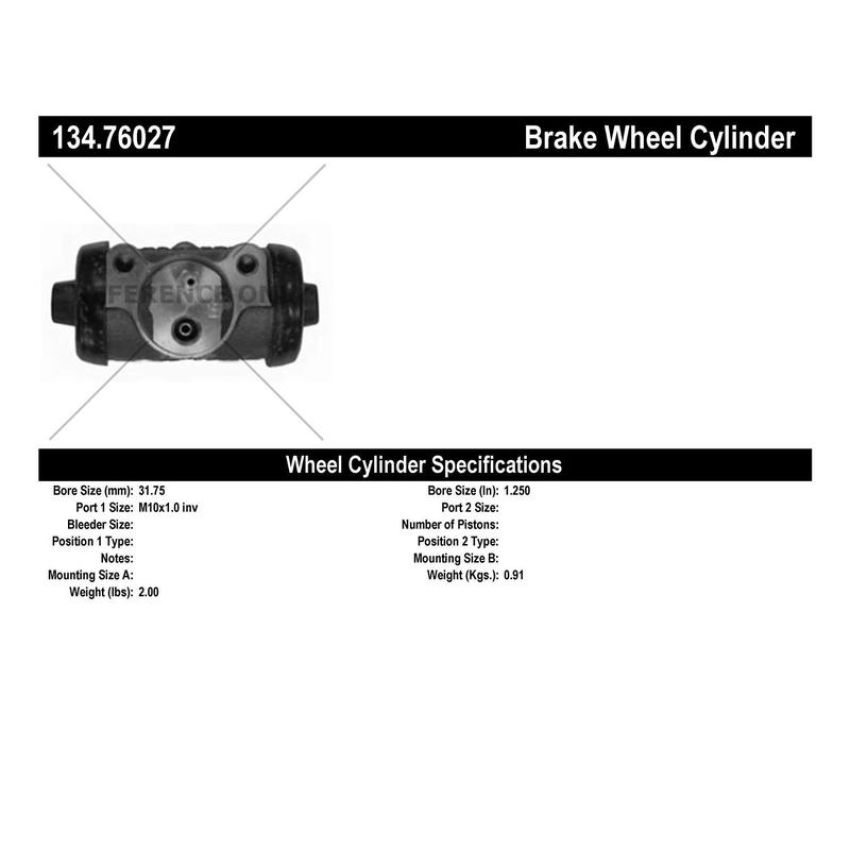 CENTRIC PARTS 134.76027 Centric Premium Wheel Cylinder