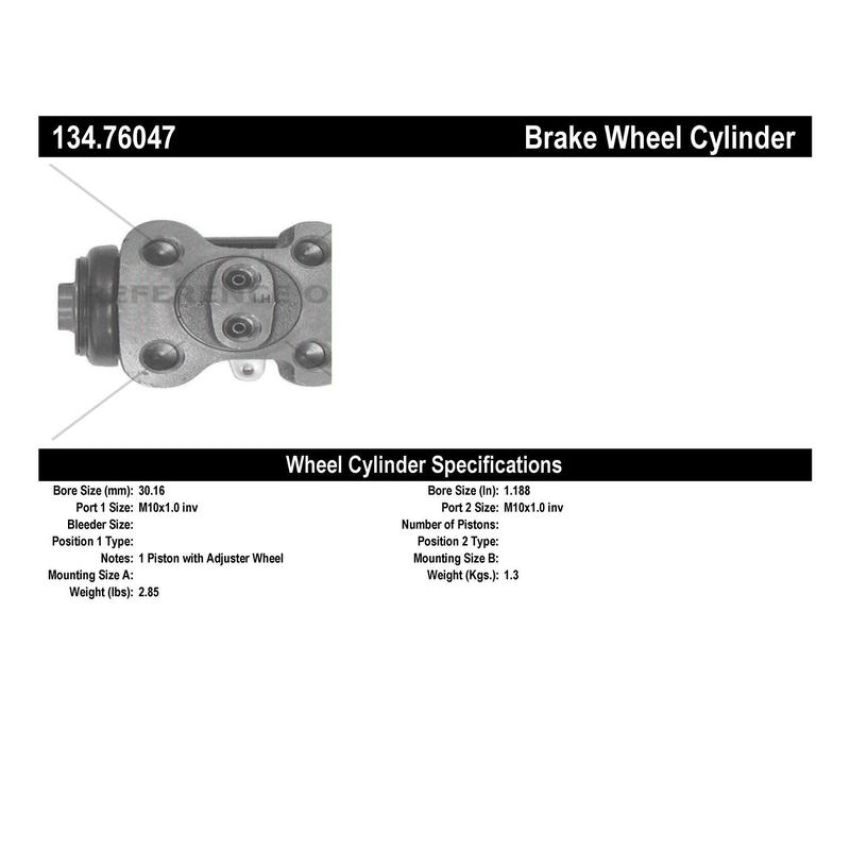CENTRIC PARTS 134.76047 Centric Premium Wheel Cylinder