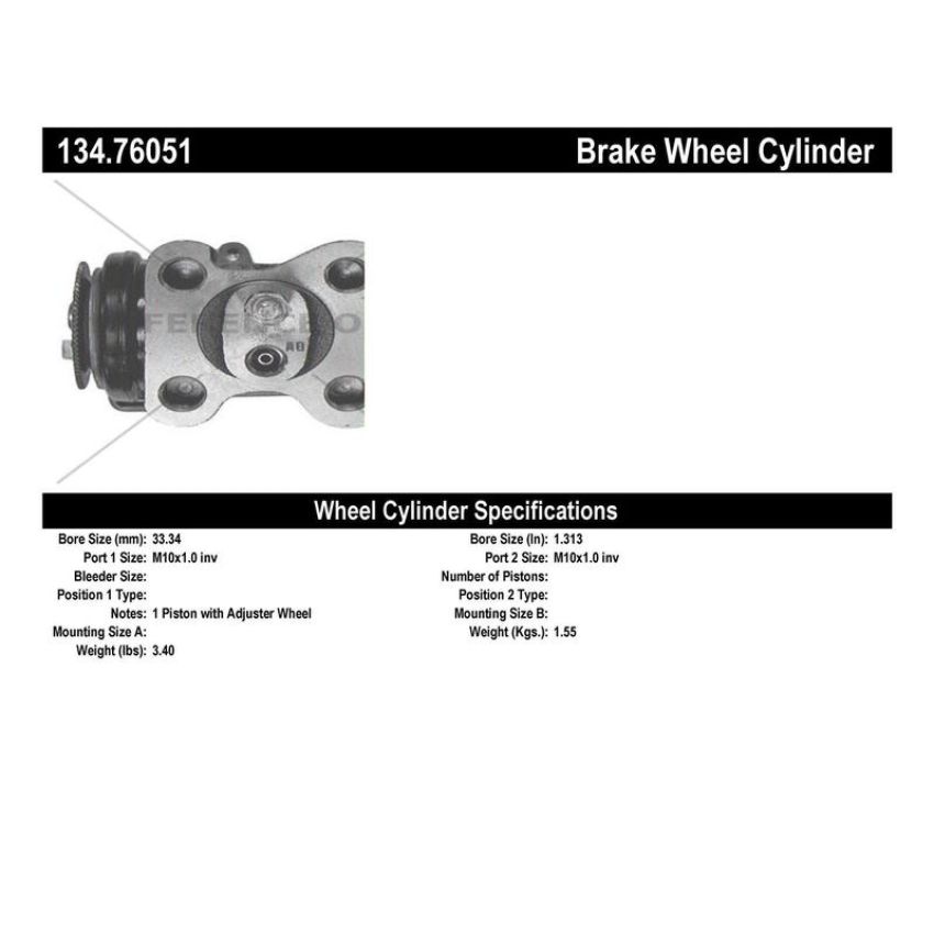 CENTRIC PARTS 134.76051 Centric Premium Wheel Cylinder