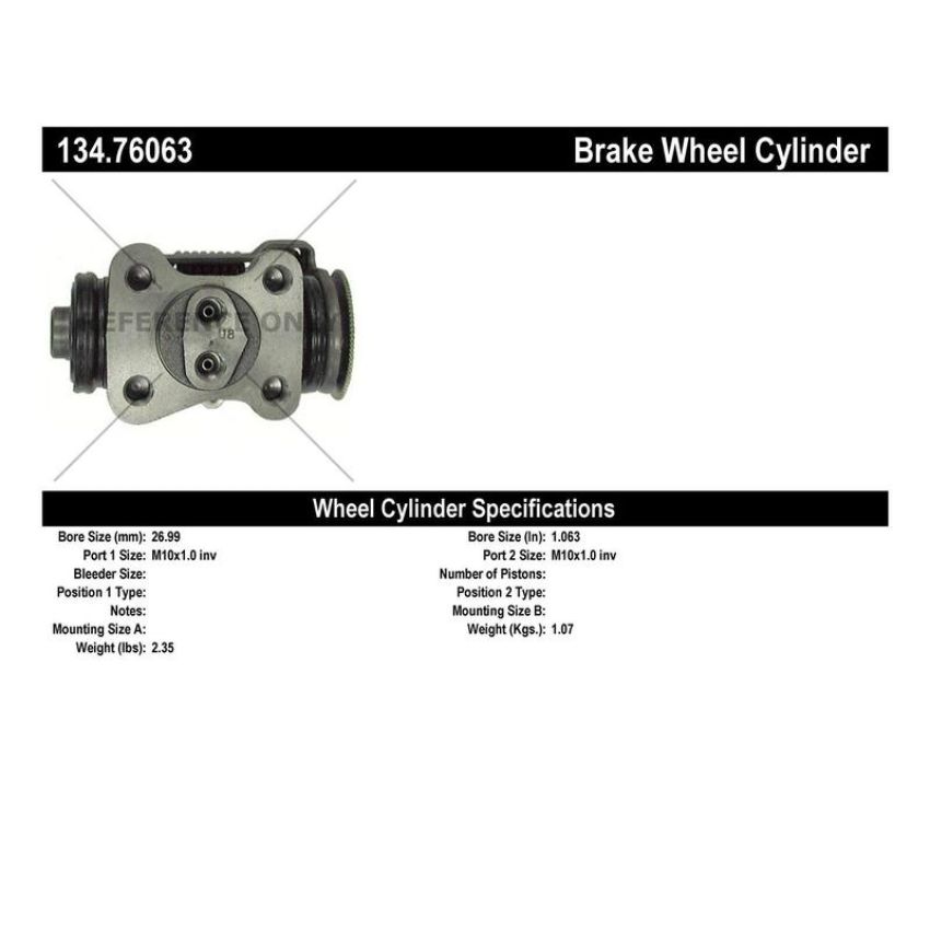CENTRIC PARTS 134.76063 Centric Premium Wheel Cylinder
