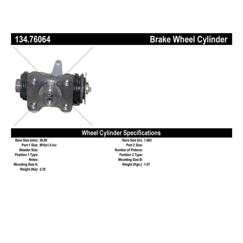 CENTRIC PARTS 134.76064 Centric Premium Wheel Cylinder