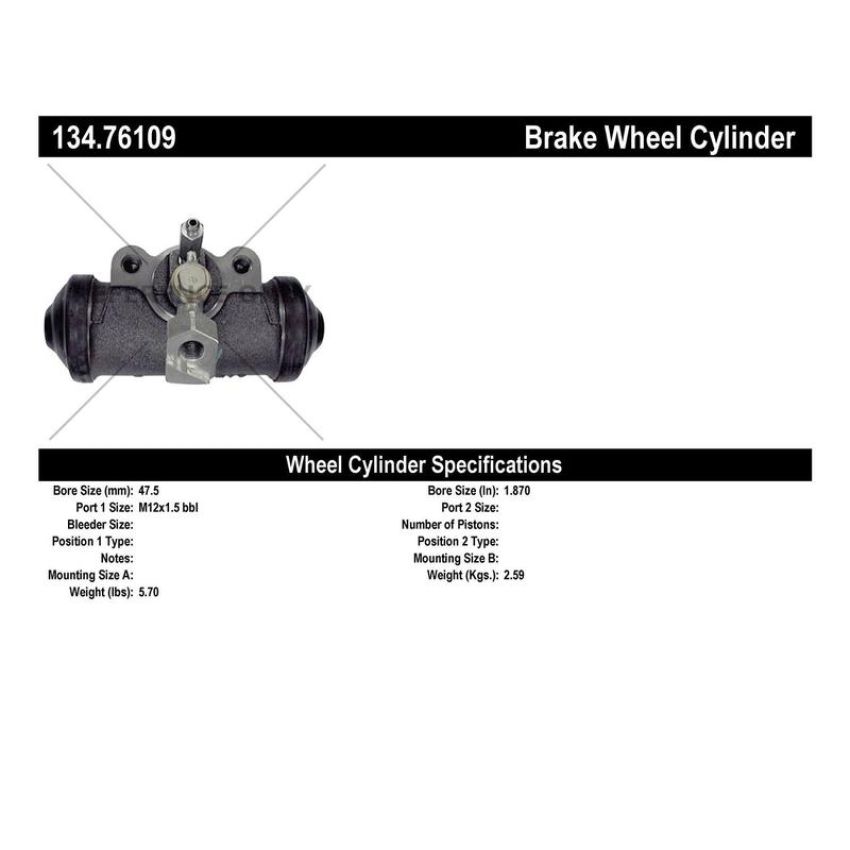 CENTRIC PARTS 134.76109 Centric Premium Wheel Cylinder