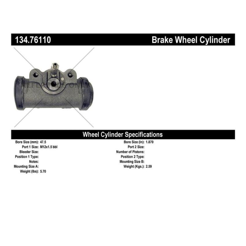 CENTRIC PARTS 134.76110 Centric Premium Wheel Cylinder
