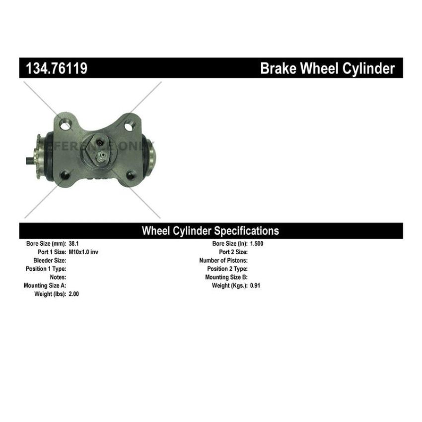 CENTRIC PARTS 134.76119 Centric Premium Wheel Cylinder