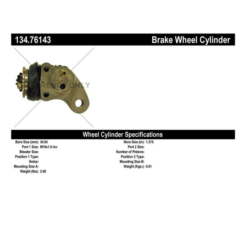CENTRIC PARTS 134.76143 Centric Premium Wheel Cylinder
