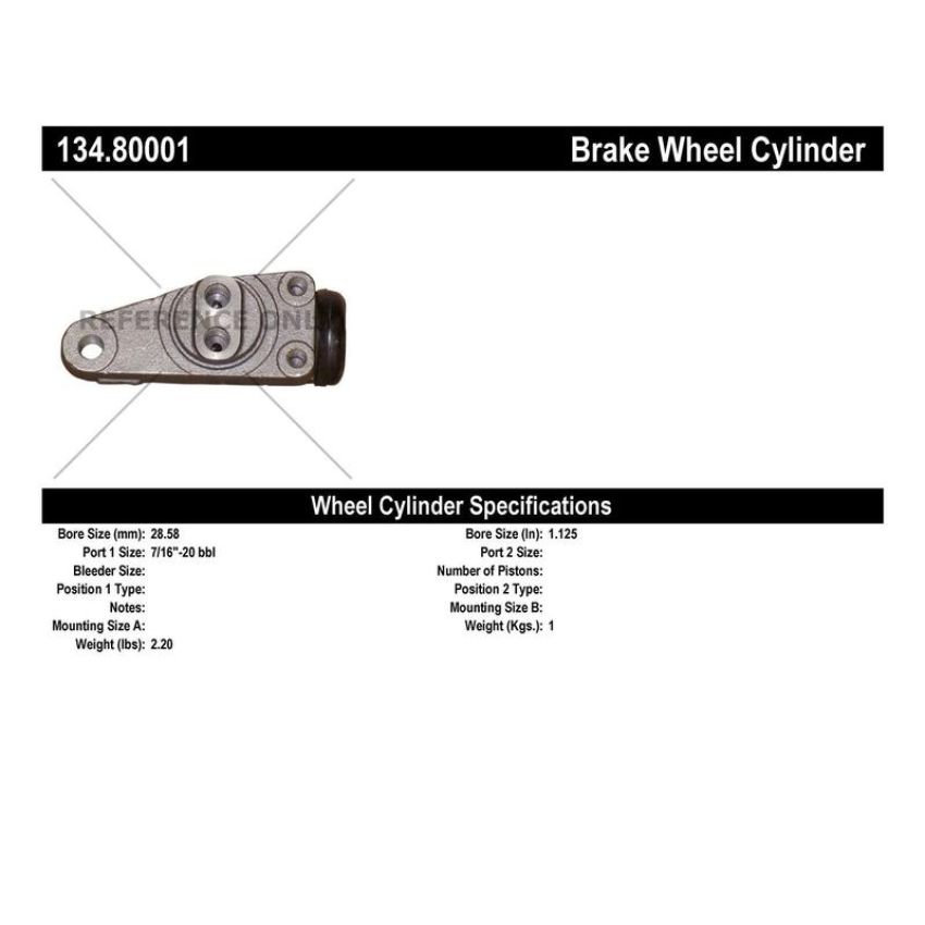 CENTRIC PARTS 134.80001 Centric Premium Wheel Cylinder