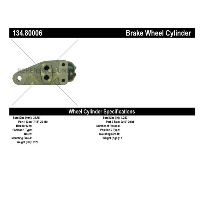 CENTRIC PARTS 134.80006 Centric Premium Wheel Cylinder