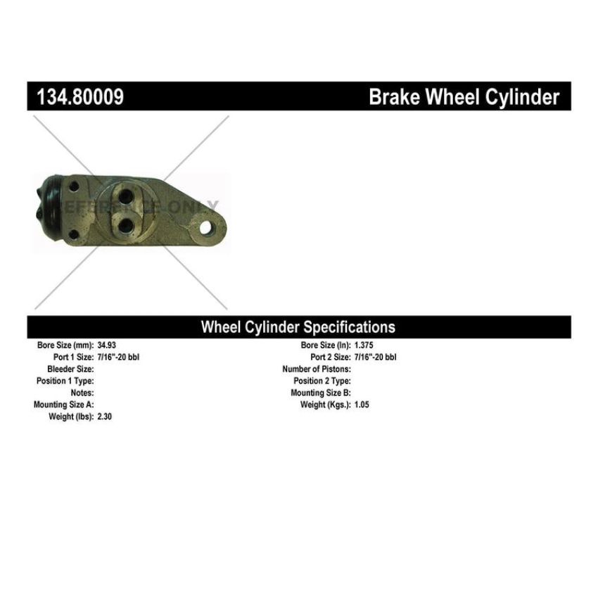 CENTRIC PARTS 134.80009 Centric Premium Wheel Cylinder
