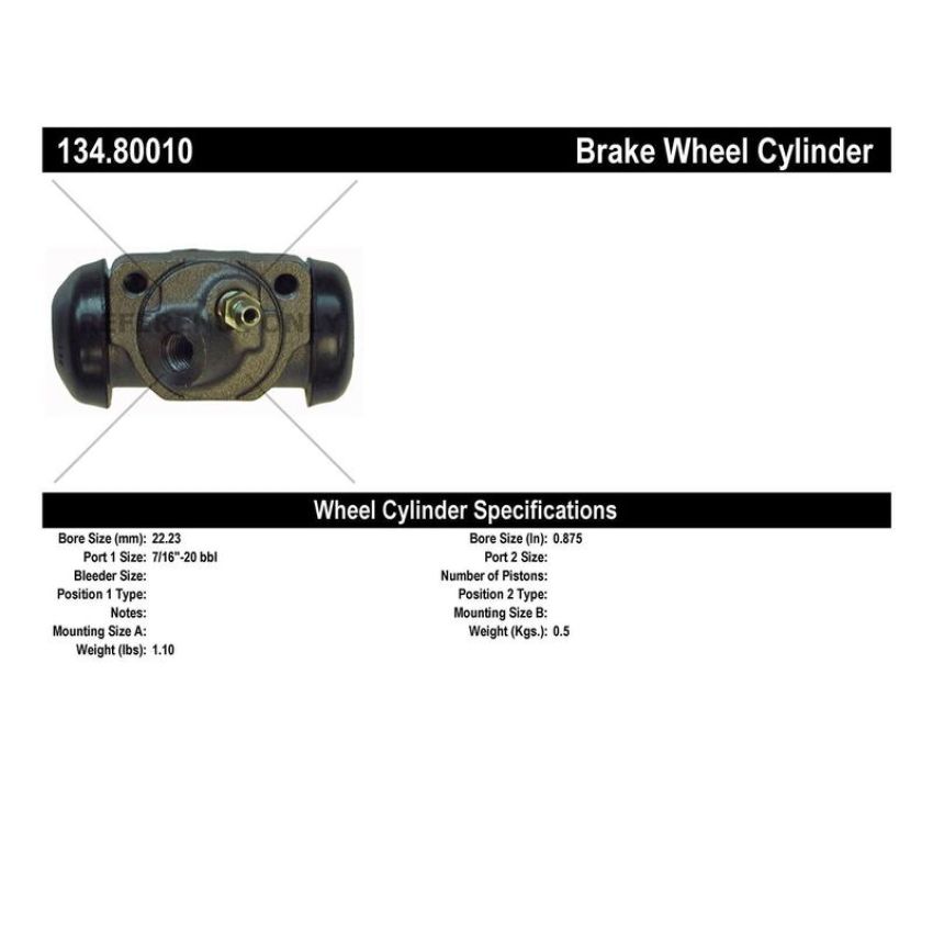 CENTRIC PARTS 134.80010 Centric Premium Wheel Cylinder