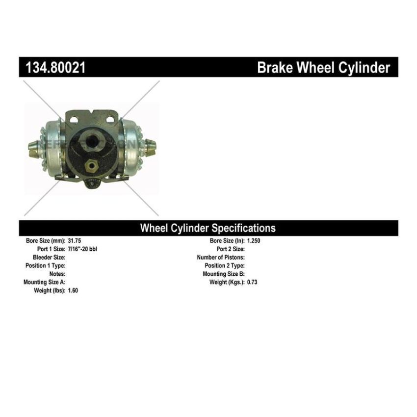 CENTRIC PARTS 134.80021 Centric Premium Wheel Cylinder