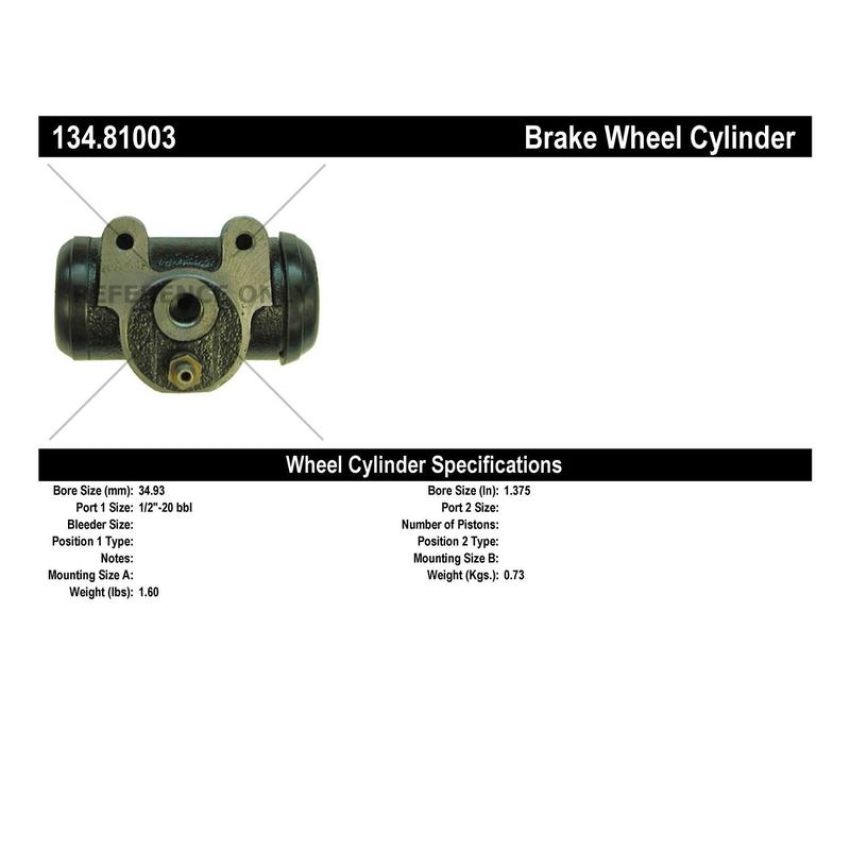 CENTRIC PARTS 134.81003 Centric Premium Wheel Cylinder